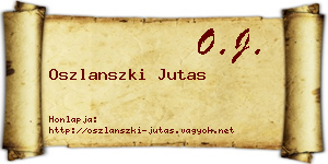 Oszlanszki Jutas névjegykártya